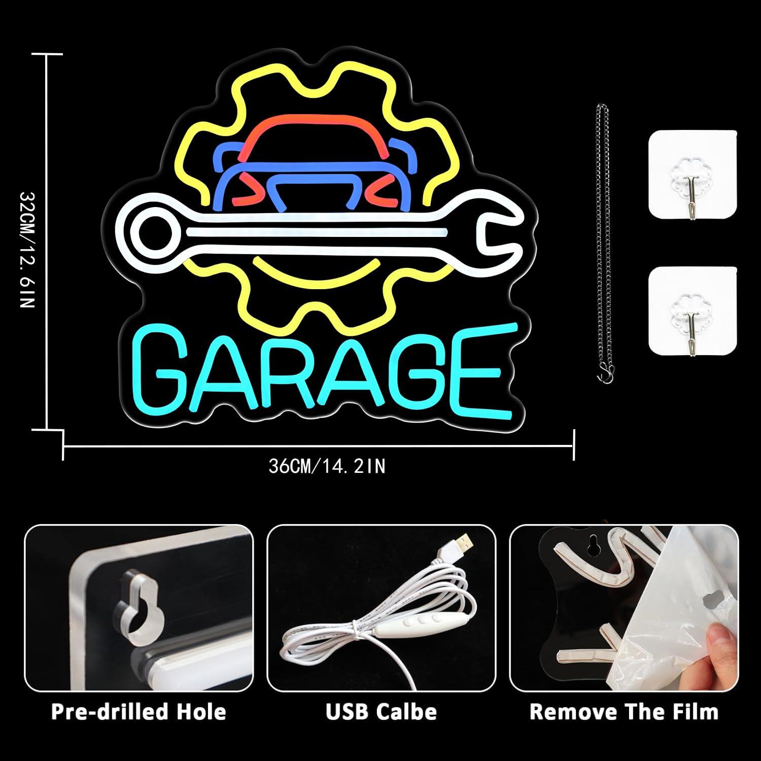 Garage Neon Sign USB Powered L – Auto Repair Shops recenzja i cena