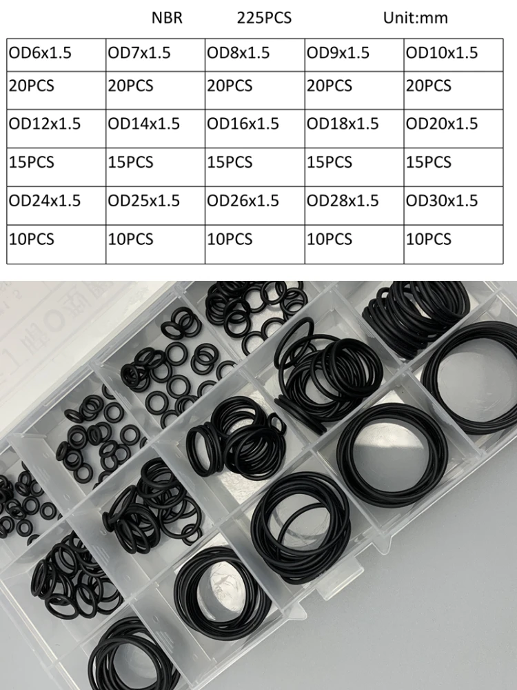 225 Pcs OD 6-30mm NBR O Ring K – Auto Repair Cs recenzja i cena