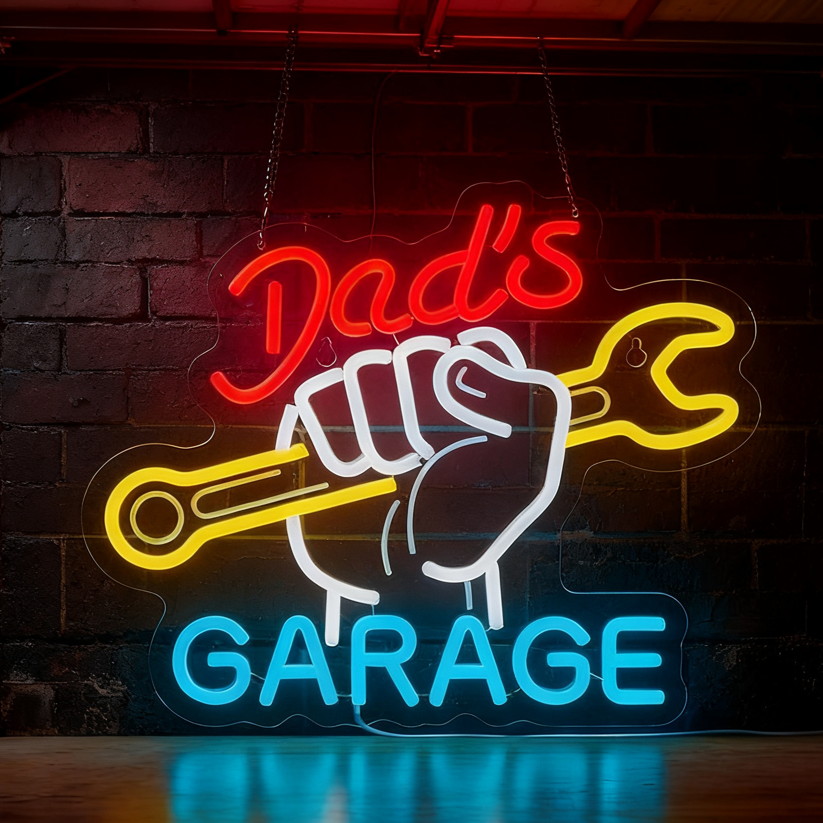 Dad's Garage Neon Sign LED Wal – Auto Repair Shop Open Today recenzja i cena