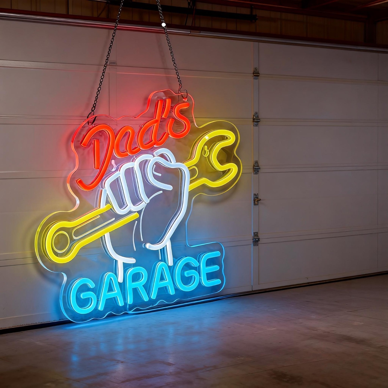 Dad's Garage Neon Sign LED Wal – Auto Repair Shop Open Today recenzja i cena